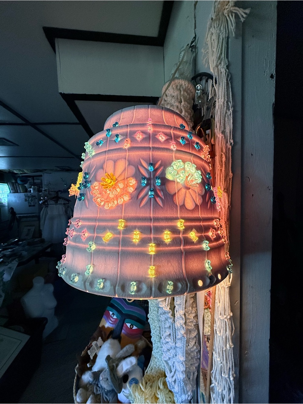 Vintage Lawnware Hanging Swag Lamp